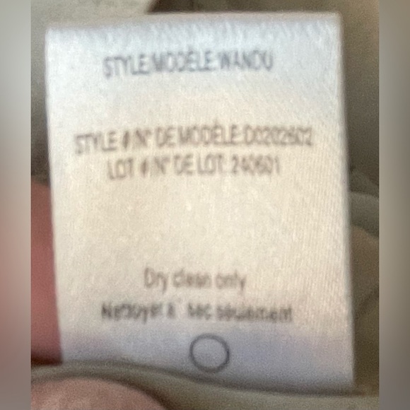 Theory Wandu Cream / Tan 100% Silk, Sleeveless Shift Dress, Pockets; size 0 - Picture 7 of 8